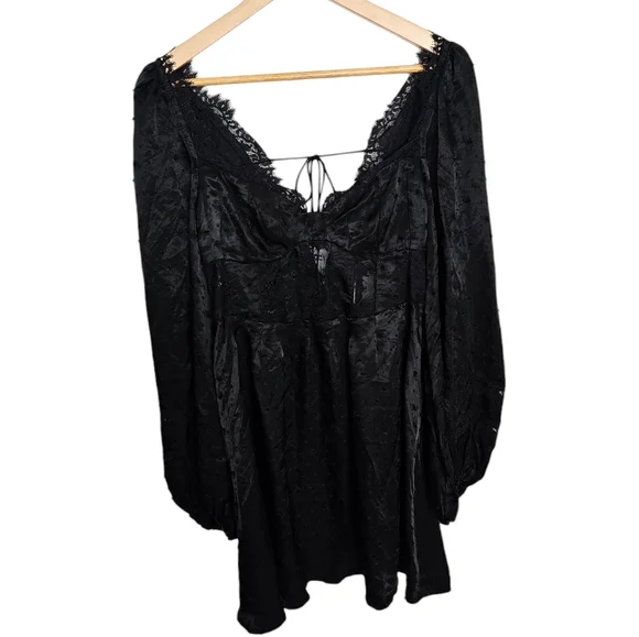 For Love and Lemons Natalie Mini Dress Black Size Medium New With Tags - Picture 3 of 10